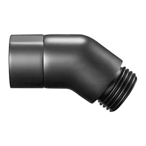 EaseSunny Codo de ducha, brazo de ducha G1/2, conector de ducha negro, acero inoxidable 304, junta angular de 135° para cabezal de ducha de mano