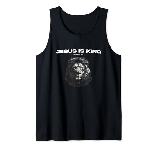 Jesus Is King Christian Lion Bible Scripture Camiseta sin Mangas