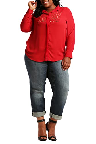 Poetic Justice Women's Plus Size Curvy Fit Boyfriend Jeans4