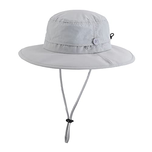 Home Prefer Upf50+ Baby Toddler Boys Sun Hat Wide Brim Fishing Hat Portable Uv Protection Hat Beach Play Hat Light Grey 1-2T #TOP1