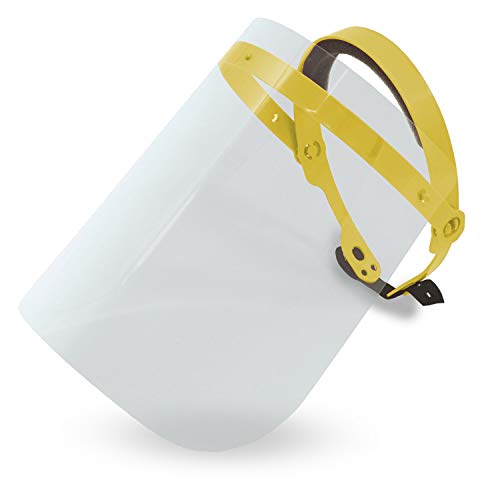 Preisvergleich Produktbild 3 STÜCK Schutzvisier zum Hochklappen / face Shield Maske / Visir Gesichtsschutz / Visier Schutzschild Gesicht / Spuckschutz / Gesichtsvisier aus Kunststoff / Unisize Plexiglas Schutz Visier (Gelb)