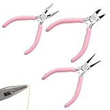 LKCCTK 手芸ペンチ 3点セット DIY アクセサリー製作 工具 小型 軽量 多機能 ハンドメイド ヤットコ 細工用 ジュエリー工具 手作り ビーズ ワイヤー加工 便利 コンパクト