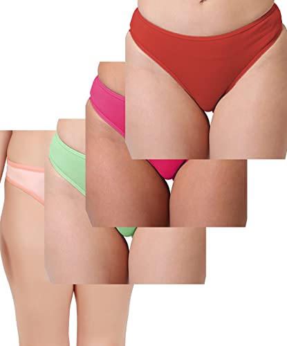 Image of pavvoin Women's Plain Cotton Blend Thong mid Rise Panty