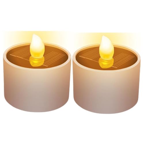 Loimol 2 lámparas votivas solares | cementerio | velas de energía solar | velas solares para exteriores | luces solares de té para exteriores | velas solares de exterior | velas de energía solar