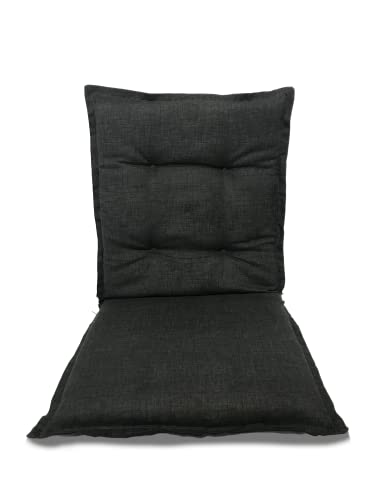 HIGH LIVING Gartenstuhlauflagen als Low-Back in schlichtem Medium, Bequeme Liegen als Sitzauflagen für Gartenmöbel, Schaumkern-Füllkissen, Low-Stuhl-Auflage, für Gartenstühle und Klappstühle Cover