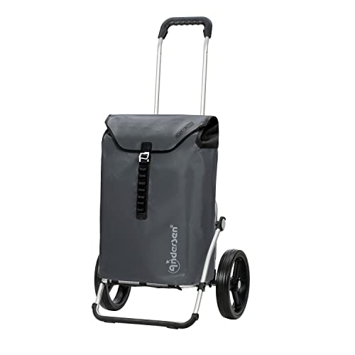 ANDERSEN Einkaufstrolley - Royal Shopper Ortlieb anthrazit 49 L Handwagen, wasserdicht, wetterfest, Aluminium, klappbar, leise Räder