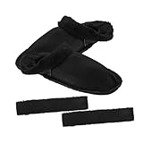 Happyyami Baumwoll -Slipperabdeckung Vorhanghaken für Vorhänge orthopädische Hausschuhe Badezimmerregal Stoff duschvorhang liner Glas Spülenstopper Küchenabfluss Plüsch Black