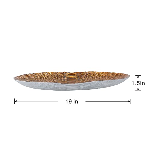 Plato Cargador Dorado de Vidrio Circular 19" miniatura 2