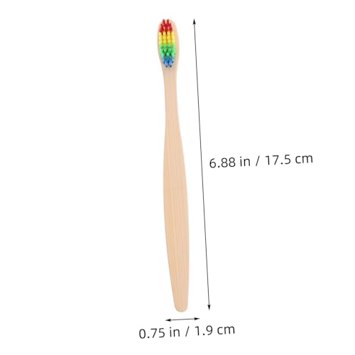 Beaupretty 6 Stück Bamboo Zahnbürsten Tragbare Weiche Borsten für Außenbereich Ergonomisches Design für Reisen und Täglichen Gebrauch – Bild 3