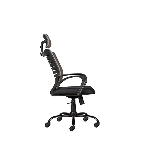 Image of CELLBELL Desire C104 Mesh High Back Ergonomic Office /Study Revolving /Computer Chair for Work from Home - Metal Base, Seat Height Adjustable, Grey