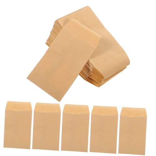 Cabilock 50個 小型クラフト紙封筒 耐久性ある茶色クラフト紙製 口水糊付き 封止 小物収納や種子保存に 携帯便利でスリッシュ