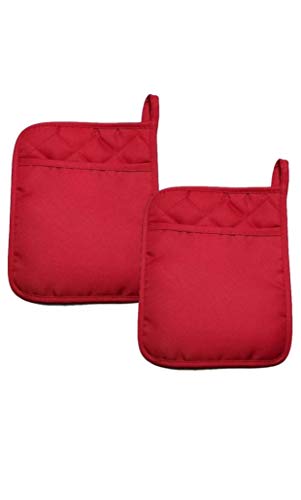 Home Collection Red Polyester/Rubber Oven Mitts cover