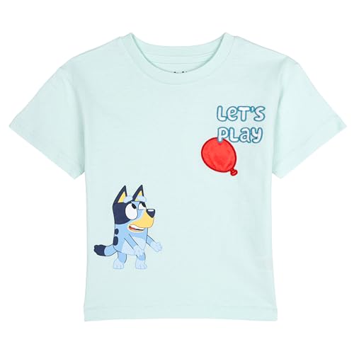 Image of Bluey Drop Shoulder T-Shirt and Shorts Outfit Set Toddler to Big Kid Sizes (2T - 10-12)