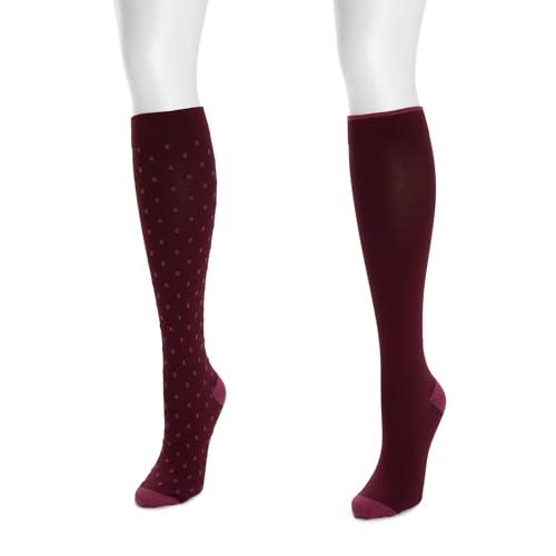 Image of MUK LUKS Women's 2 Pair Pack Nylon Compression Knee High Socks