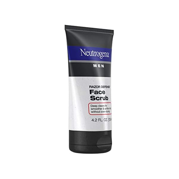 Neutrogena Men Exfoliating Razor Defense Daily Shave Face Scrub, Conditioning Facial Cleanser for Smoother Skin & Less Razor Irritation, Dye-Free, 4.2 fl. oz (Pack of 3)