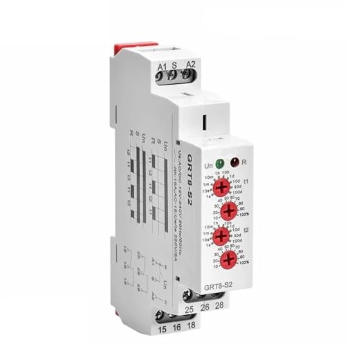 Relais temporisé GRT8-S AC/DC12V-240V contact inverseur SPDT pour tableau