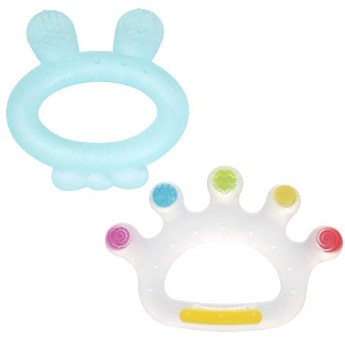 Haakaa Jumbo Palm and Blue Rabbit Silicone Baby Teethers Combo for Babies to Soothes and Relieves Sore Teething Gums
