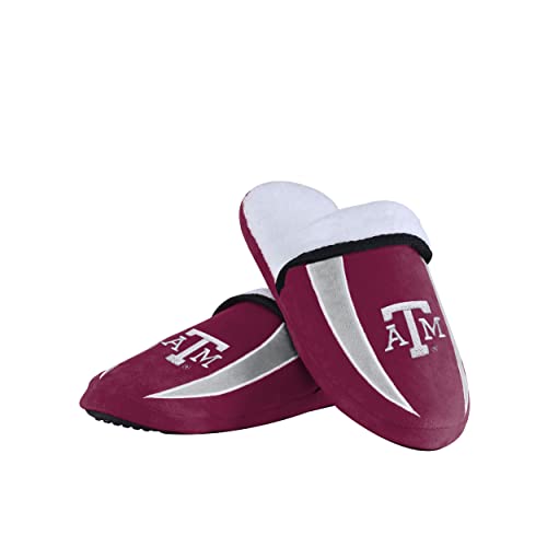 Image of FOCO mens NCAA College Team Logo Sherpa Moccasin Slippers
