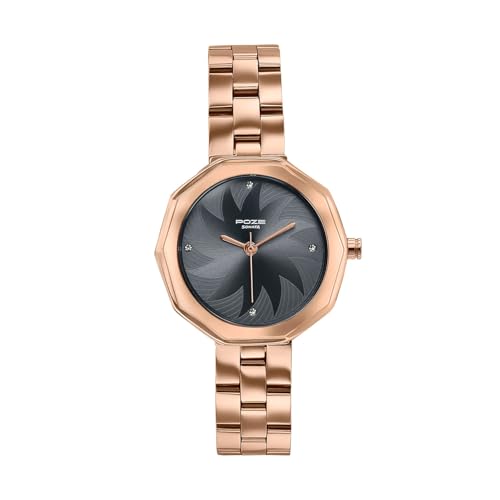 Image of Sonata Poze 9 with Quartz Analog Grey Dial IPRG Strap Watch for Women - SP80180WM01W