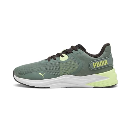 Image of PUMA Unisex Children's Disperse Xt 3 Cross Trainer, Eucalyptus Flat Dark Gray Fizzy Apple, 4.5 Big Kid