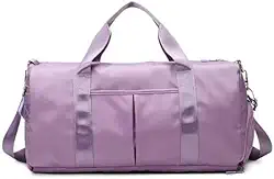 Bolsa de Academia Unissex Grande e Espaçosa Mala Fitness para Treino, Viagem e Trabalho Impermeável, Leve e Resistente, com Compartimento para Roupas e Calçados (Lilás)