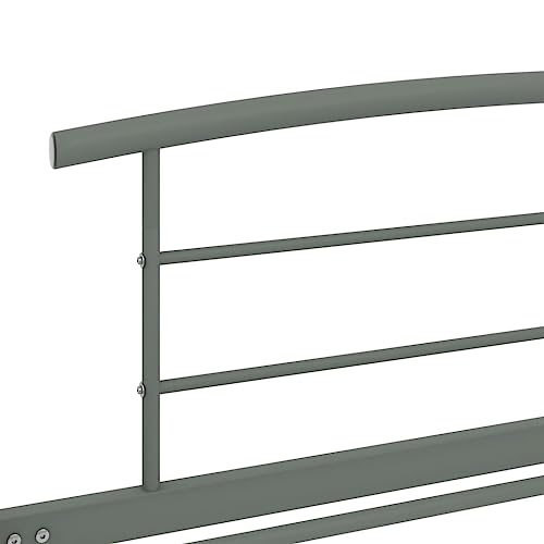 Annlera Bettgestell 210x100x63cm Grau Metall Gästebett Jugendbett Schlafzimmerbett Metallbett Doppelbett Schrankbett Sofa Im Wohnzimmer Lattenrost Boxspringbett Futonbett Polsterbett – Bild 7