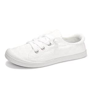 Womens Slip On Shoes, Canvas Boat Loafer Shoes with Low Top, Casual Fashion Sneakers for Women Walking with Non Slip Rubber Outsole