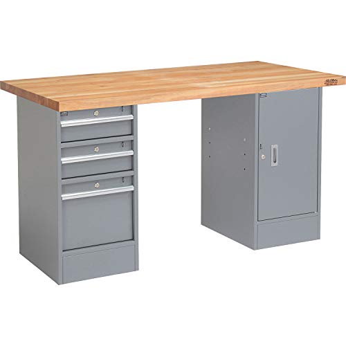 Global Industrial Workbench with Drawers and Cabinet