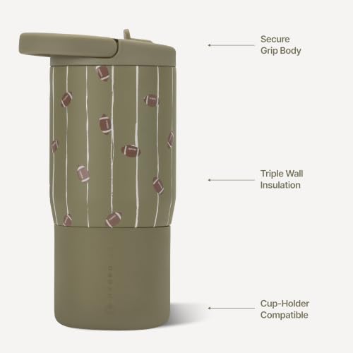 Image of HydroJug Sport 14 oz For Kids 4+ Water Bottle with Straw,Football