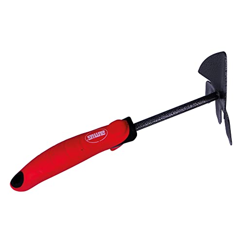 Amig - Lanza y horquilla de jardineria con Mango ABS y Cuerpo de Acero para Trabajos en Huerto y para Plantar en Casa - Herramientas para huerto de Fácil Manejo en color Rojo-Negro - Medidas - 12'.