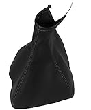 AERZETIX: Funda para palanca de cambios de piel sintética con costuras de colores variables (negro con costuras negro)