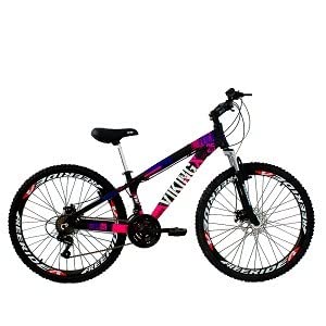 Bicicleta Viking X TUFF25 Freeride Aro 26 Freio a Disco 21 Velocidades Cambios Shimano Preto Azul Vi