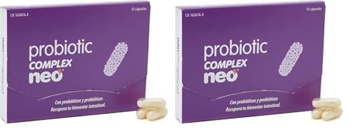 NEO | Probiotic Complex | 15 Cápsulas | Con Microgránulos a Base de Probióticos y Prebióticos | Mejora las Funciones Digestivas | Ayuda al Bienestar Intestinal (Paquete de 2)