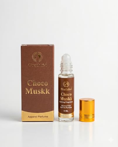 Image of Choco Muskk Attar Roll-On Perfume Oil 8 ml | Alcohol Free | Long Lasting Rich Fragrance | Men & Women | Pocket Size Travel Friendly Roll On | Daily Wear