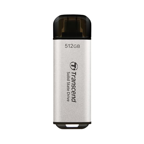 Image of Transcend 512GB ESD300 Portable SSD 1050MB /s Type C, Silver, Thumb Drive