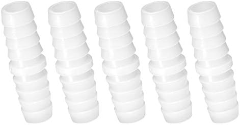 Quickun Plastic Hose Barb Fitting, 3/8" x 3/8" Barbed Splicer Mender Joint Adapter Union Fitting (Pack of 5)