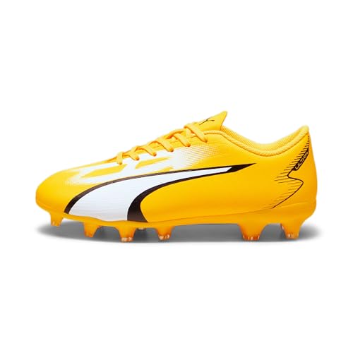 PUMA Ultra Play Fg/Ag Jr, Scarpe da Calcio Unisex - Bambini e ragazzi, Yellow Blaze Puma White Puma Black, 38.5 EU