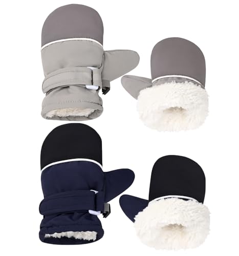 Weradau Fleece Lined Mittens for Baby Boys Girls Baby Toddler Little Kids Winter Gloves Mittens for Children 4-8 Years