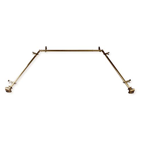 13/16' Moyat Bay Window Curtain rod 20-36', 38-72' - Antique Brass