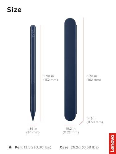 Image of Lenovo Yoga Pen 2 with Magnetic Pen Case, AES 3.0 Stylus with 8192 Pressure Levels, USB C Rechargeable, Tilt Detection, Multi Protocol Support for Lenovo Yoga 2 in 1 PCs, Cosmic Blue