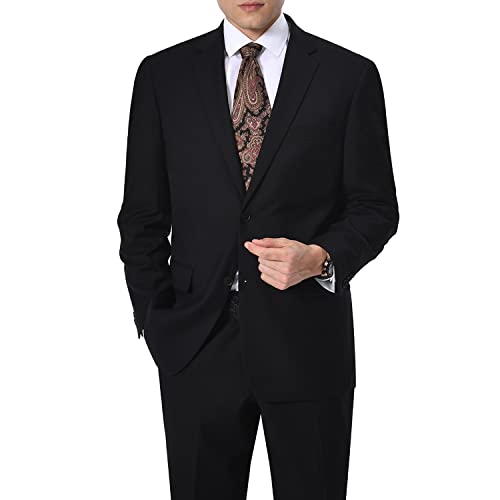 AMY ZHU Men’s Classic Fit Premium Suit Separates – Stretch Blazer & Flat Front Dress Pants for Business Wedding Wear2