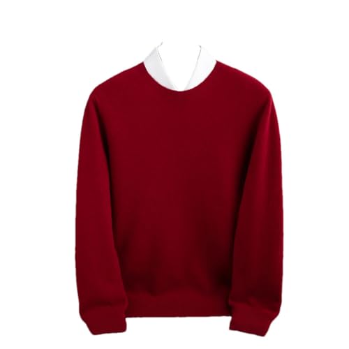 DBFBDTU Wool Sweater for Men's Thick Slim-Fit O-Neck Pullover Business Long-Sleeved Knitted Jumpers