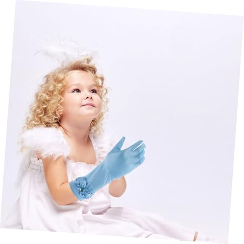 Didiseaon 1pair Satin Princess Gloves Bowknot for Boy Girl Elegant Dressing Gloves for Cosplay Party and Stage Performance Comfortable and Accessory for Girls4
