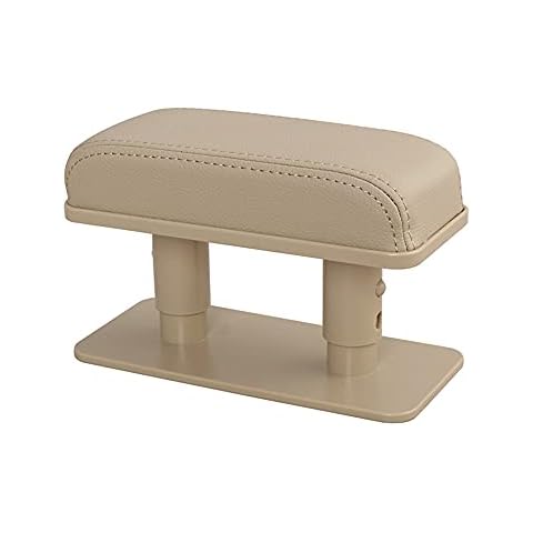 JEYODA Car Armrest Pad, Left Elbow Support, General Leather Booster Pad, Central Armrest Box, Adjustable Armrest (Beige) Cover