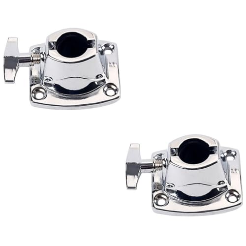 2 piezas de Abrazadera para Soporte de Platillos para Batería, Ligera, base para Tom, Accesorio Seguro para Montaje de Batería en Instrumentos de Percusión, Plata miniatura 1