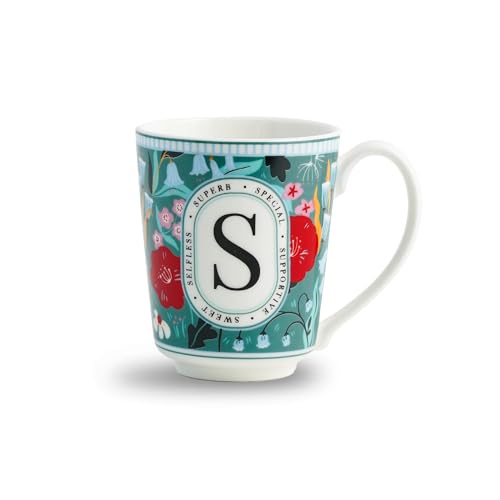 Image of Shay Alphabet Mug, 1 Pc, S, 300ml | Ceramic Mug |Glossy Finish | Ceramic Coffee Cup | Porcelain | Microwave Safe (Alphabet Mug - S)