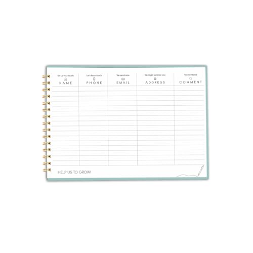 Image of Visitor Book - 8 x 12 Inches | Wiro Bound Guest Register for Hotels, Offices, Exhibitions, Boutiques & Business Use | Medium Size Visitor Log Book for Reception & Front Desk