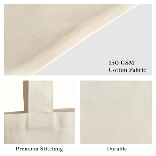 Image of 12x14 Inch Plain Canvas Tote Bag | 10 Pcs | 12 Pcs | 24 Pcs | 50 Pcs | 100 Pcs | 100% Organic Reusable 150 GSM Cotton Handbag for Shopping, Daily Use, Grocery, Craft Diy Painting and Storage