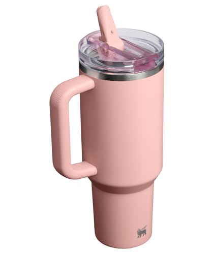 Image of STANLEY Quencher ProTour Flip Straw Tumbler with Leakproof Lid 40 oz | Built-In Straw & Handle | Cupholder Compatible for Travel | Insulated Stainless Steel Cup | BPA-Free | Peach Rose
