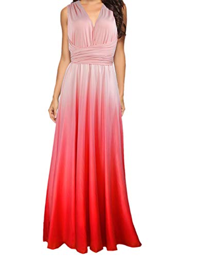 Image of Sexyshine Women's Backless Gown Dress Convertible Multi-Way Wrap Halter Cocktail Dress Bandage Bridesmaid Long Dresses